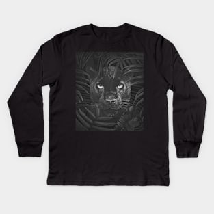 Panther in the jungle Kids Long Sleeve T-Shirt